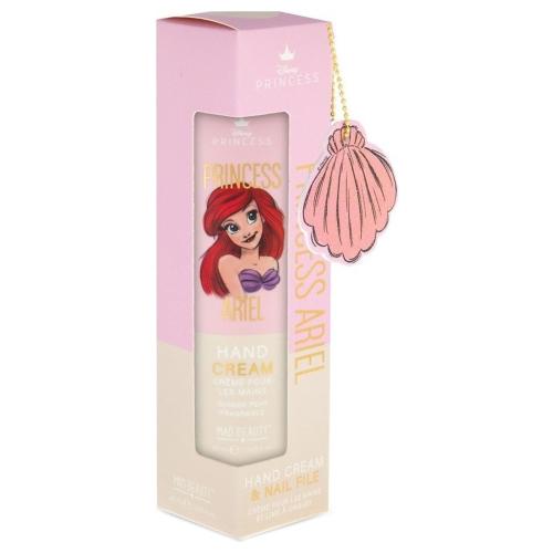 Mad Beauty Disney Princess Ariel Hand Cream 60ml & Nail File Κρέμα Χεριών με Άρωμα Τζίντζερ, Αχλάδι & Λίμα σε Σχέδιο Κοχύλι Κωδ 99197, 1 Τεμάχιο